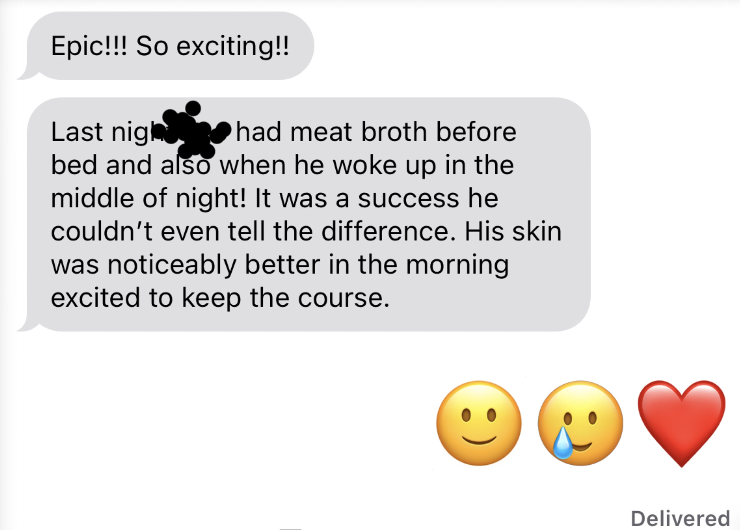 Mom reporting baby's skin was noticeably better after following the protocol